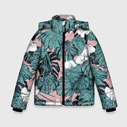 Зимняя куртка для мальчика Цветы Тропические Орхидеи