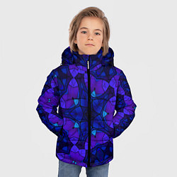Куртка зимняя для мальчика Калейдоскоп -геометрический сине-фиолетовый узор, цвет: 3D-красный — фото 2