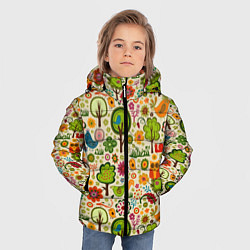 Куртка зимняя для мальчика COLORED FOREST ANIMALS, цвет: 3D-черный — фото 2