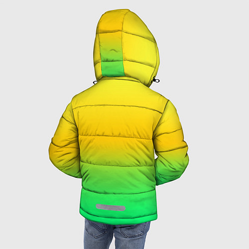 Зимняя куртка для мальчика Неоновый градиентный желто-зеленый фон / 3D-Черный – фото 4