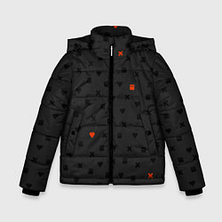 Куртка зимняя для мальчика Love Death and Robots black pattern, цвет: 3D-черный