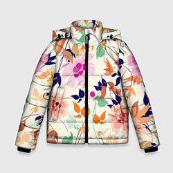 Куртка зимняя для мальчика Summer floral pattern, цвет: 3D-светло-серый