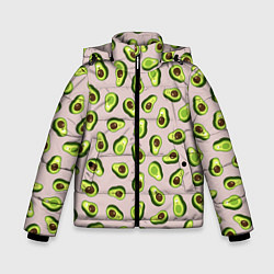 Куртка зимняя для мальчика Авокадо, текстильный паттерн, цвет: 3D-светло-серый