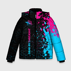 Куртка зимняя для мальчика Dead by Daylight Neon Gradient, цвет: 3D-черный