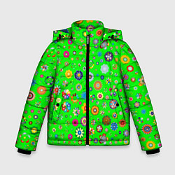 Куртка зимняя для мальчика TEXTURE OF MULTICOLORED FLOWERS, цвет: 3D-светло-серый