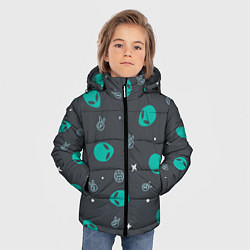 Куртка зимняя для мальчика Aliens pattern, цвет: 3D-черный — фото 2