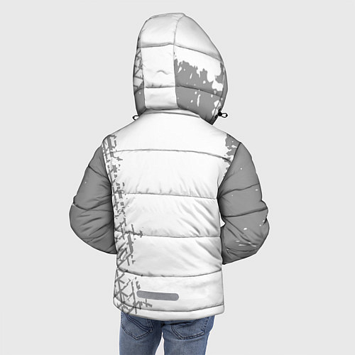 Зимняя куртка для мальчика Lexus Speed на светлом фоне со следами шин / 3D-Черный – фото 4