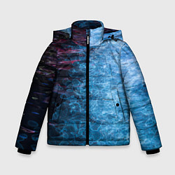 Зимняя куртка для мальчика Неоновые волны на воде - Синий