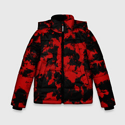 Зимняя куртка для мальчика Черно-красная абстракция