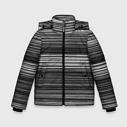 Куртка зимняя для мальчика Black and white thin stripes Тонкие полосы, цвет: 3D-красный