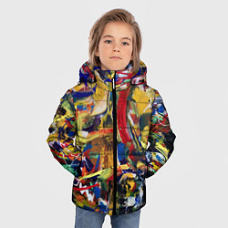 Куртка зимняя для мальчика Смелые экспрессивные мазки краски, цвет: 3D-светло-серый — фото 2