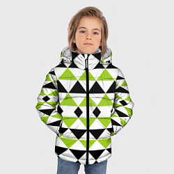 Куртка зимняя для мальчика Geometric shapes triangles треугольники, цвет: 3D-черный — фото 2