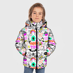 Куртка зимняя для мальчика HAPPY TIME, цвет: 3D-черный — фото 2
