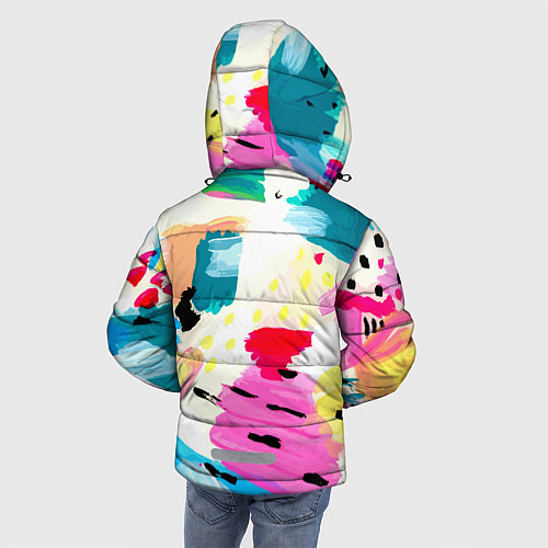 Зимняя куртка для мальчика Всплески красок Лето / 3D-Черный – фото 4