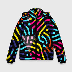 Куртка зимняя для мальчика Красочный авангардный паттерн, цвет: 3D-светло-серый
