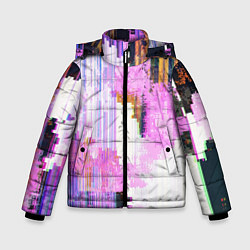 Куртка зимняя для мальчика Glitch art Fashion trend, цвет: 3D-светло-серый