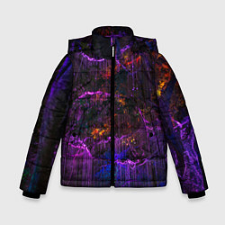 Зимняя куртка для мальчика Неоновые лучи и листья - Фиолетовый