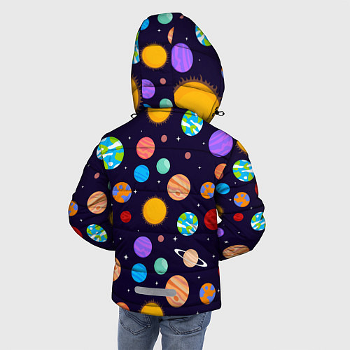 Зимняя куртка для мальчика Солнечная Система Планет / 3D-Черный – фото 4