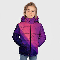 Куртка зимняя для мальчика Неоновая пыль и лучи - Тёмно-розовый, цвет: 3D-светло-серый — фото 2