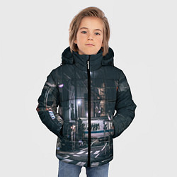 Куртка зимняя для мальчика Ночная улица города - Белый, цвет: 3D-черный — фото 2