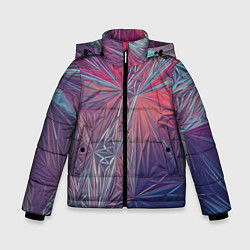 Куртка зимняя для мальчика Абстрактные Многоугольные Кристаллы, цвет: 3D-красный