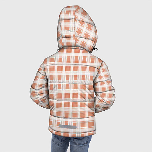 Зимняя куртка для мальчика Light beige plaid fashionable checkered pattern / 3D-Красный – фото 4