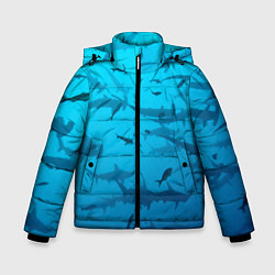 Куртка зимняя для мальчика Акулы - океан, цвет: 3D-красный