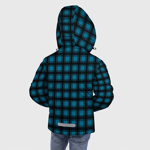 Зимняя куртка для мальчика Black and blue plaid / 3D-Светло-серый – фото 4