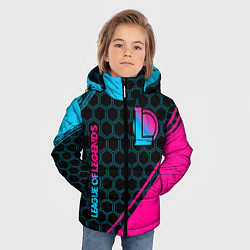 Куртка зимняя для мальчика League of Legends Neon Gradient, цвет: 3D-черный — фото 2