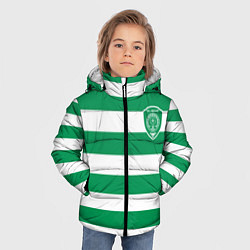 Куртка зимняя для мальчика ФК Ахмат на фоне бело зеленой формы, цвет: 3D-светло-серый — фото 2