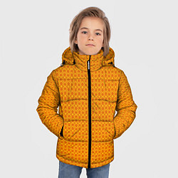 Куртка зимняя для мальчика Оранжевые классические узоры, цвет: 3D-красный — фото 2