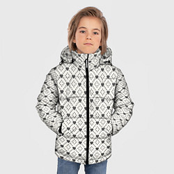 Куртка зимняя для мальчика Сердечки - текстуры, цвет: 3D-красный — фото 2