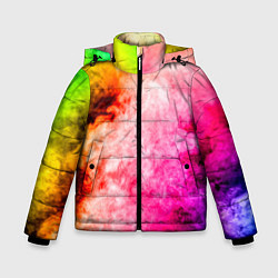Куртка зимняя для мальчика Взрыв Красок I Дым, цвет: 3D-красный