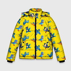 Куртка зимняя для мальчика Мультяшные птицы, цвет: 3D-светло-серый