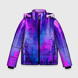 Куртка зимняя для мальчика Purple splashes, цвет: 3D-черный