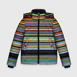 Куртка зимняя для мальчика Абстрактное множество разноцветных линий, цвет: 3D-светло-серый