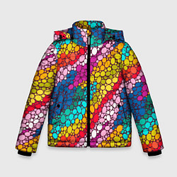 Куртка зимняя для мальчика Абстракция - радужное настроение, цвет: 3D-черный
