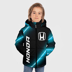 Куртка зимняя для мальчика Honda неоновые лампы, цвет: 3D-черный — фото 2