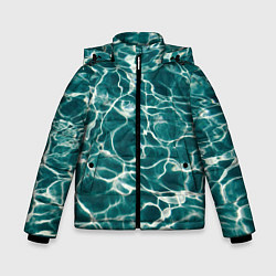 Зимняя куртка для мальчика Абстрактные волны в воде - Тёмно-зелёный