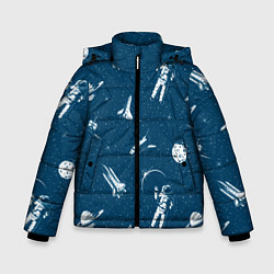 Куртка зимняя для мальчика Текстура Космос, цвет: 3D-светло-серый