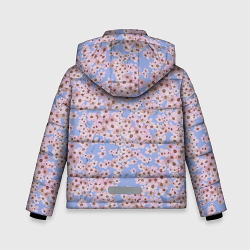 Зимняя куртка для мальчика Цветы Нарисованные На Голубом Фоне / 3D-Светло-серый – фото 2