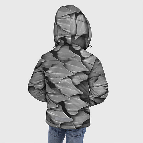 Зимняя куртка для мальчика Кожа акулы - броня / 3D-Черный – фото 4