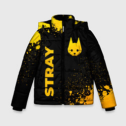 Куртка зимняя для мальчика Stray - gold gradient: символ и надпись вертикальн, цвет: 3D-черный