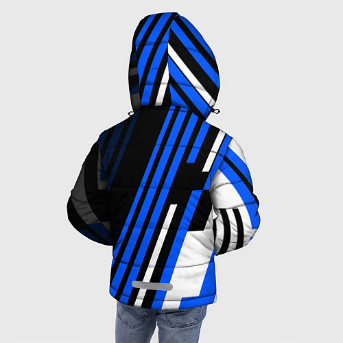 Зимняя куртка для мальчика Кроссфит - синии линии / 3D-Черный – фото 4