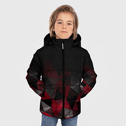 Куртка зимняя для мальчика Черно-красный геометрический, цвет: 3D-черный — фото 2