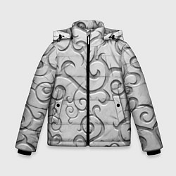 Куртка зимняя для мальчика Ажурный орнамент на поверхности металла, цвет: 3D-черный
