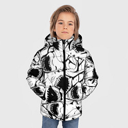 Куртка зимняя для мальчика Пасти акул - паттерн, цвет: 3D-светло-серый — фото 2
