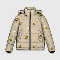 Зимняя куртка для мальчика Цветы Ромашки и Пчёлы