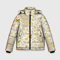 Зимняя куртка для мальчика Букет Нарисованных Цветущих Ромашек
