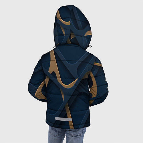 Зимняя куртка для мальчика Абстрактный фон сетка / 3D-Черный – фото 4